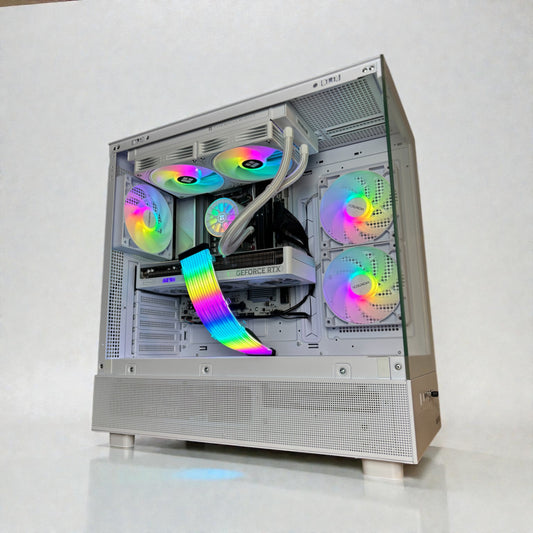 Ordinateur gaming blanc, RTX 5060TI 16GB, Ryzen 5 9600, 32GB DDR5, 1TB NVMe
